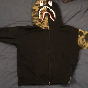 COPY - BAPE Giant Shark Full Zip Hoodie Black